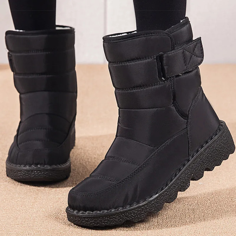 Femmes bottes 2025 chaussures d'hiver femme bottes de neige imperméables hiver chaud fourrure Botas Mujer corée Style noir bottines pour femmes 2