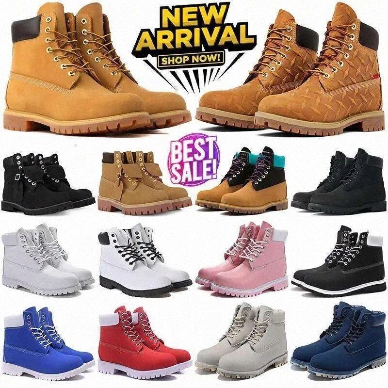 Tims Designer Outdoors pour hommes femmes bottes classiques Martin chaussures cowboyboots rhubarbe rouge bleu noir camo militaire rose randonnée