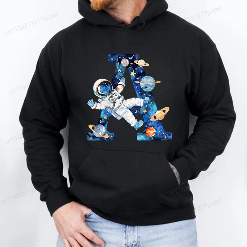 Aquarelle Space Alphabet drôle imprimé hommes femmes sweats à capuche vêtements de sport mode pull personnalité streetwear sweats 251201