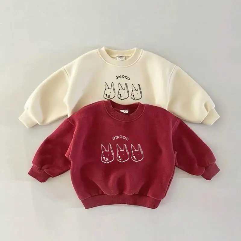 Sweats à manches longues Printemps / Automne Sweats à capuche décontractés simples pour garçons et filles Beaux pulls à col rond Bébé Vêtements à