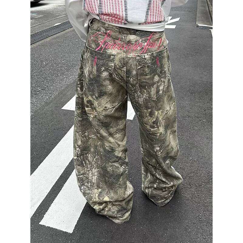 Women Gothic Baggy Y2K Jeans American Style Embroidery Jean Pants Vintage Harajuku Oversize Denim Trousers Autumn Luxury