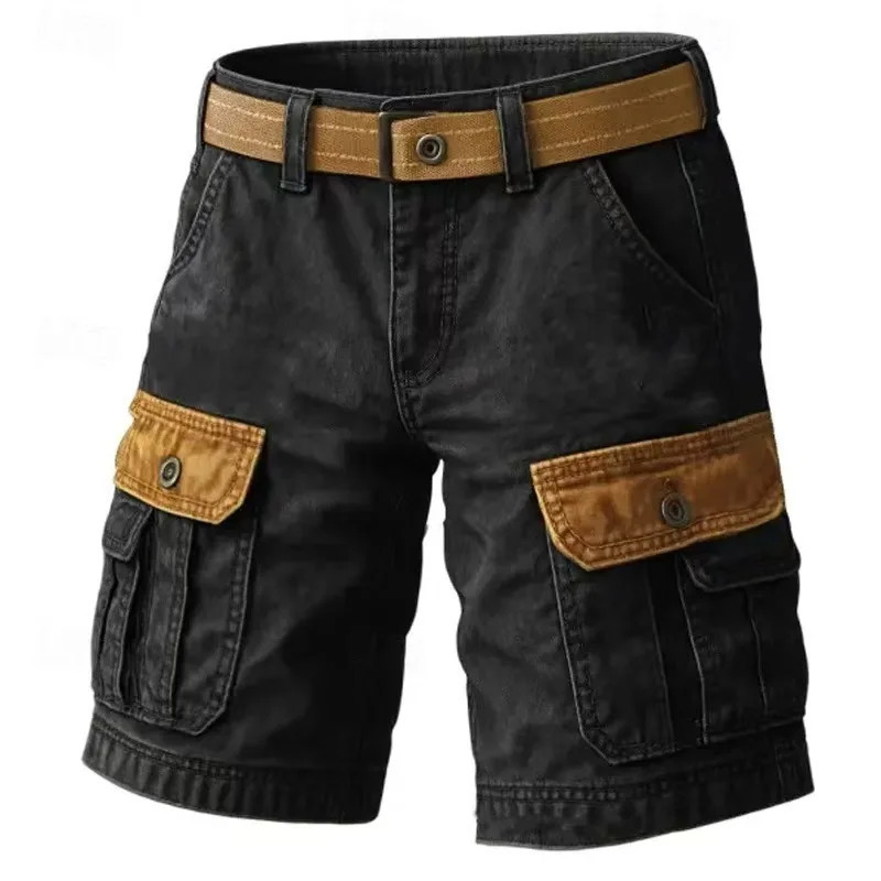 Summer Fashion Mens Cargo Cotton Shorts Soft Multiple Pockets Short Pants Harajuku Men Clothing Casual Vintage Sweatpants 251205
