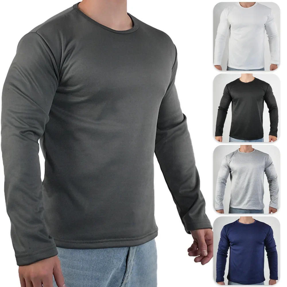 Sous-vêtements thermiques d'hiver pour hommes par temps extrêmement froid couche de base à manches longues haut doublé en polaire chemises d'hive