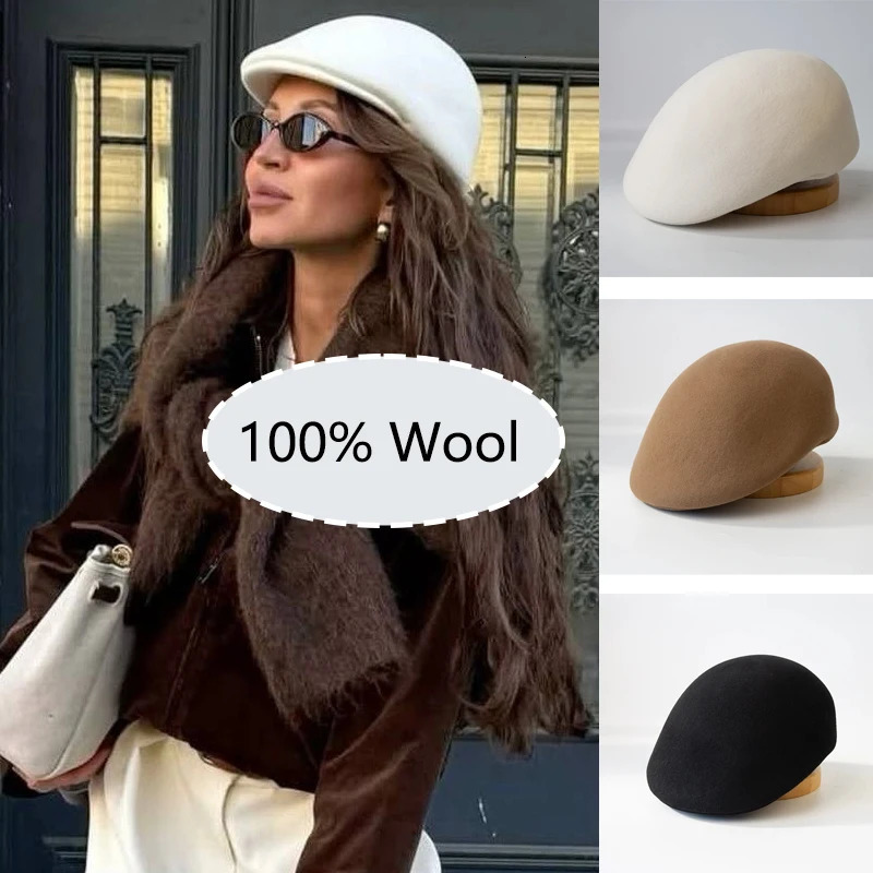 Fashion Soft Wool Felt Beret Women Warm High Quality Classic Thick Winter Hat Mens lvy sboy Cap Street Vintage Chapeu Fedora 251203