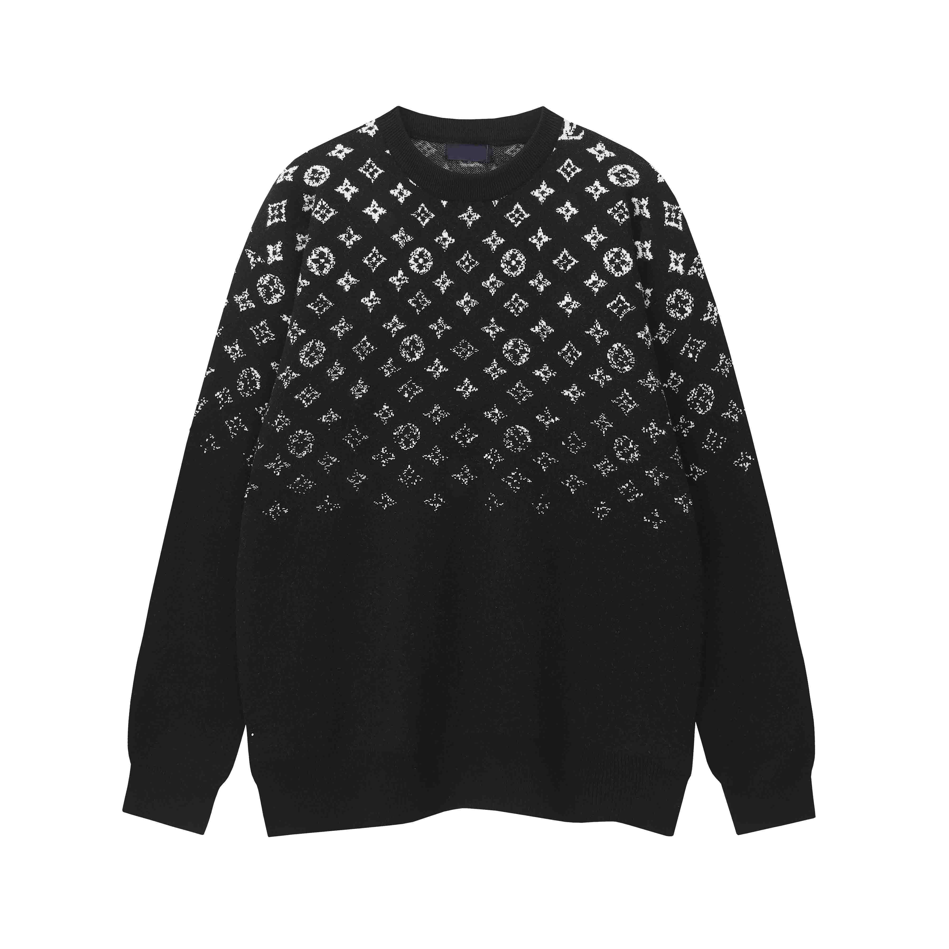 2026 designer autumn luxury mens sweater clothing pullover slim fit casual sweatshirt geometry patchwork color print Male fashion woollen woolly jum