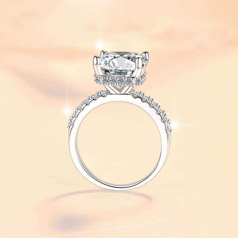 Customized Luxury Fine Jewelry 3ct/5ct Radiant Cut D VVS Moissanite Diamond S925 Sterling Sliver Wedding Ring