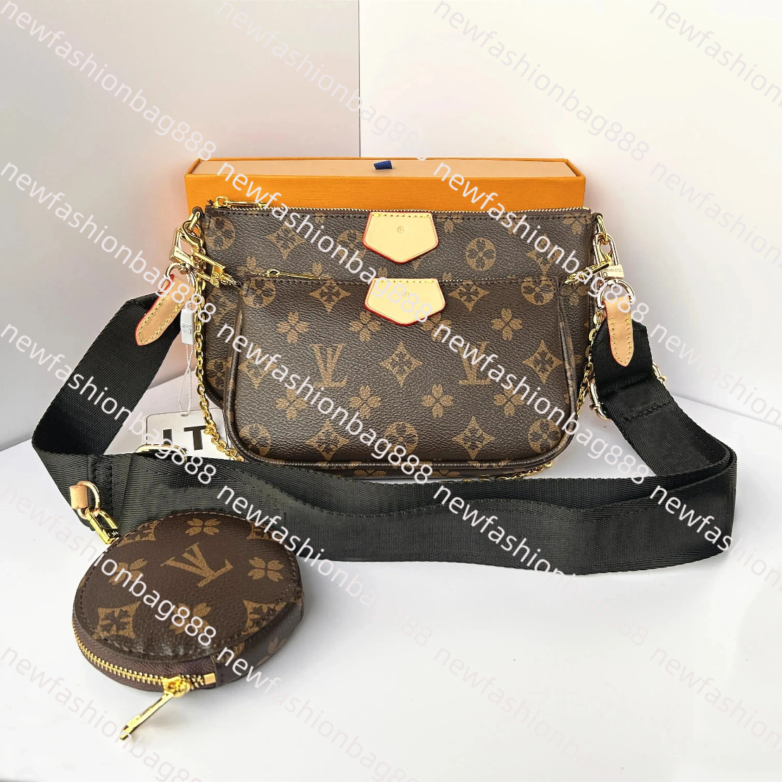 shoulder Bags Three piece set Luxury designer bag women men Genuine Leather handbag chest tote clutch CrossBody pack Cosmetic bag
