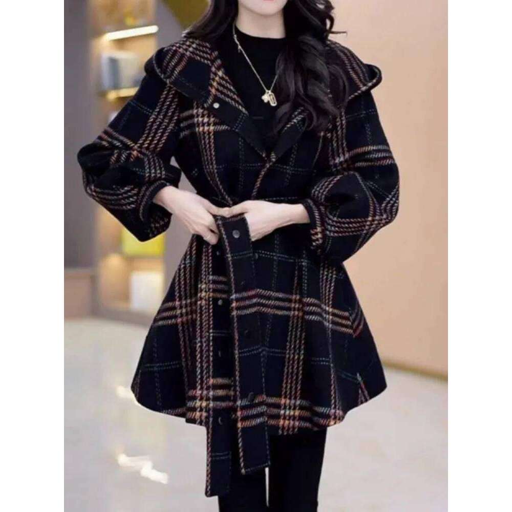 Fashion 2026 Women Autumn Winter Warm Coat Commuting Jacket Korean Design Vintage Style Double Breasted Loose Leisure Outerwear
