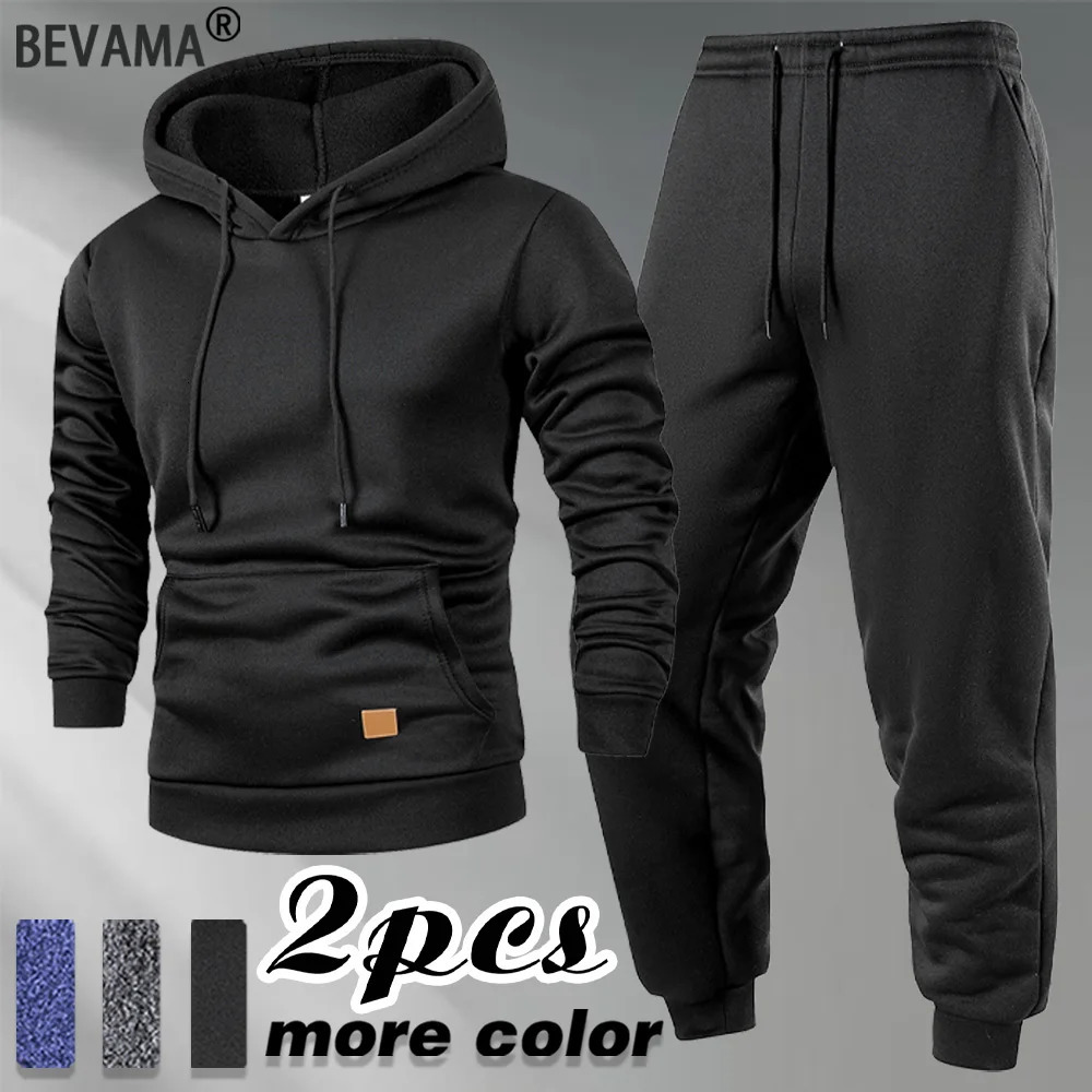 Survêtement pour hommes quotidien décontracté classique manches longues pantalons à capuche deux pièces ensemble Jogging sweats pantalons de surv