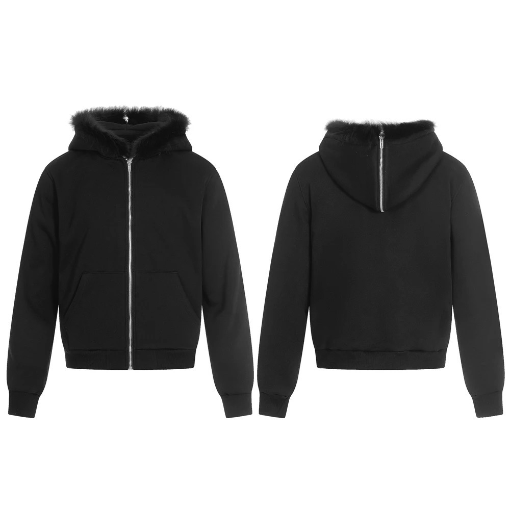 Veste de fourrure de haute qualité vêtements d'hiver hommes manteau automne chaud noir mâle à capuche 251129