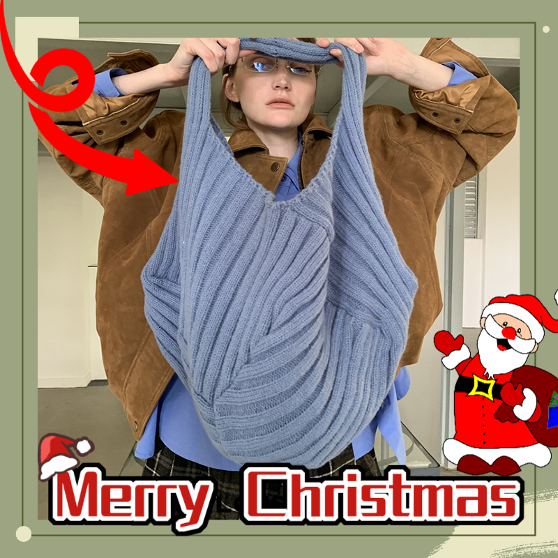 New casual loose large capacity thick knitted commuting shoulder bag Christmas gift luxury bag lazy temperament women's bag designer bag