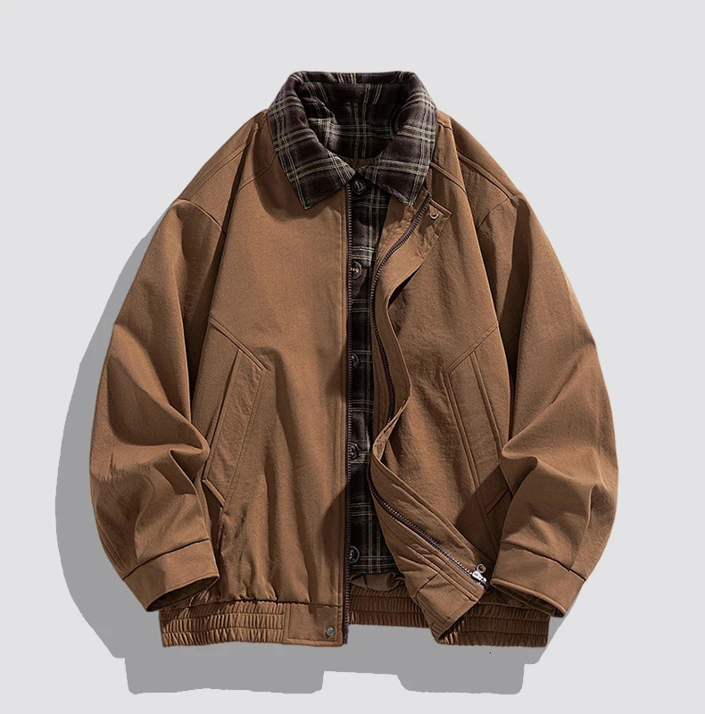 Winter Mens Jacket Trendy Durable Windproof motorcycle jacket Versatile Vintage Style Collar Mens Coat 251205