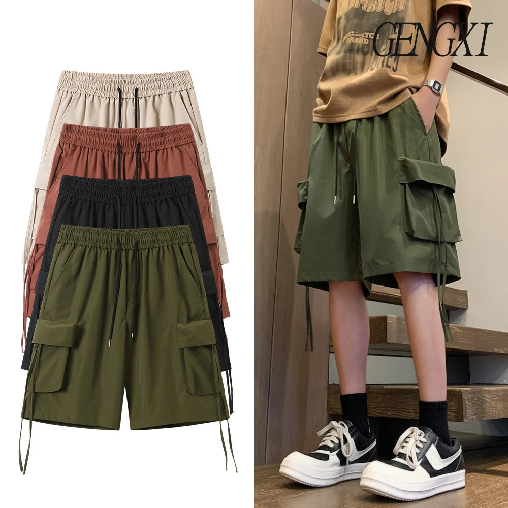 Japanese Style Cargo Shorts - Summer Vintage Multi-Pocket Quick-Dry Straight-Leg Casual Pants - Korean Trendy Mens Clothing 251205