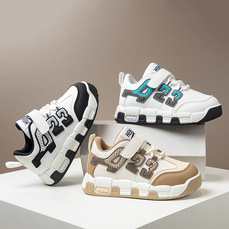 New design Boys' Leather Sports Shoes 2025 Autumn New Style Soft-soled, lightweight, anti-slip, versatile, comfortable and casual Single shoes