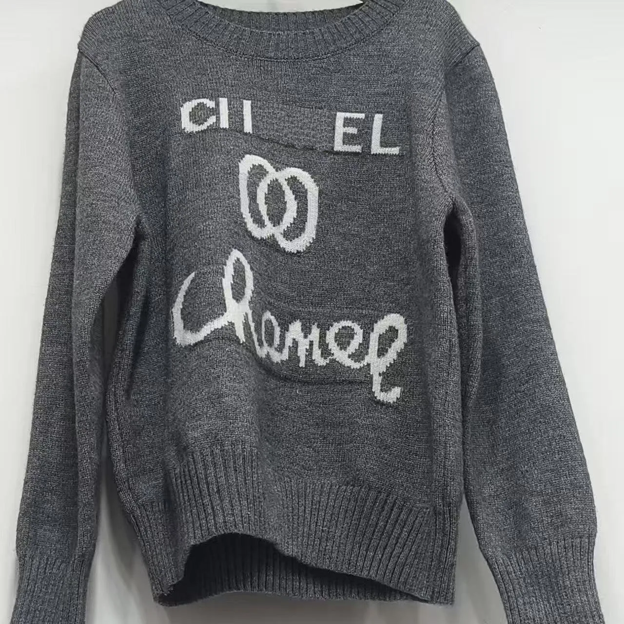 Pulls en coton de créateur pour femmes, pull en tricot à manches longues, coupe ample, automne/hiver, pull à tricoter, motif jacquard, épais, man