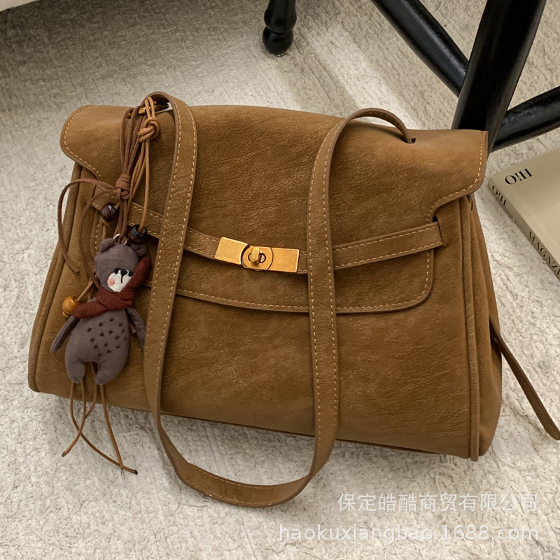 Luxury Brand Designer Bag Vintage Matte Bag 2025 New High-End Commuter Women's Shoulder Crossbody Bag Large Capacity Office Tote Bag