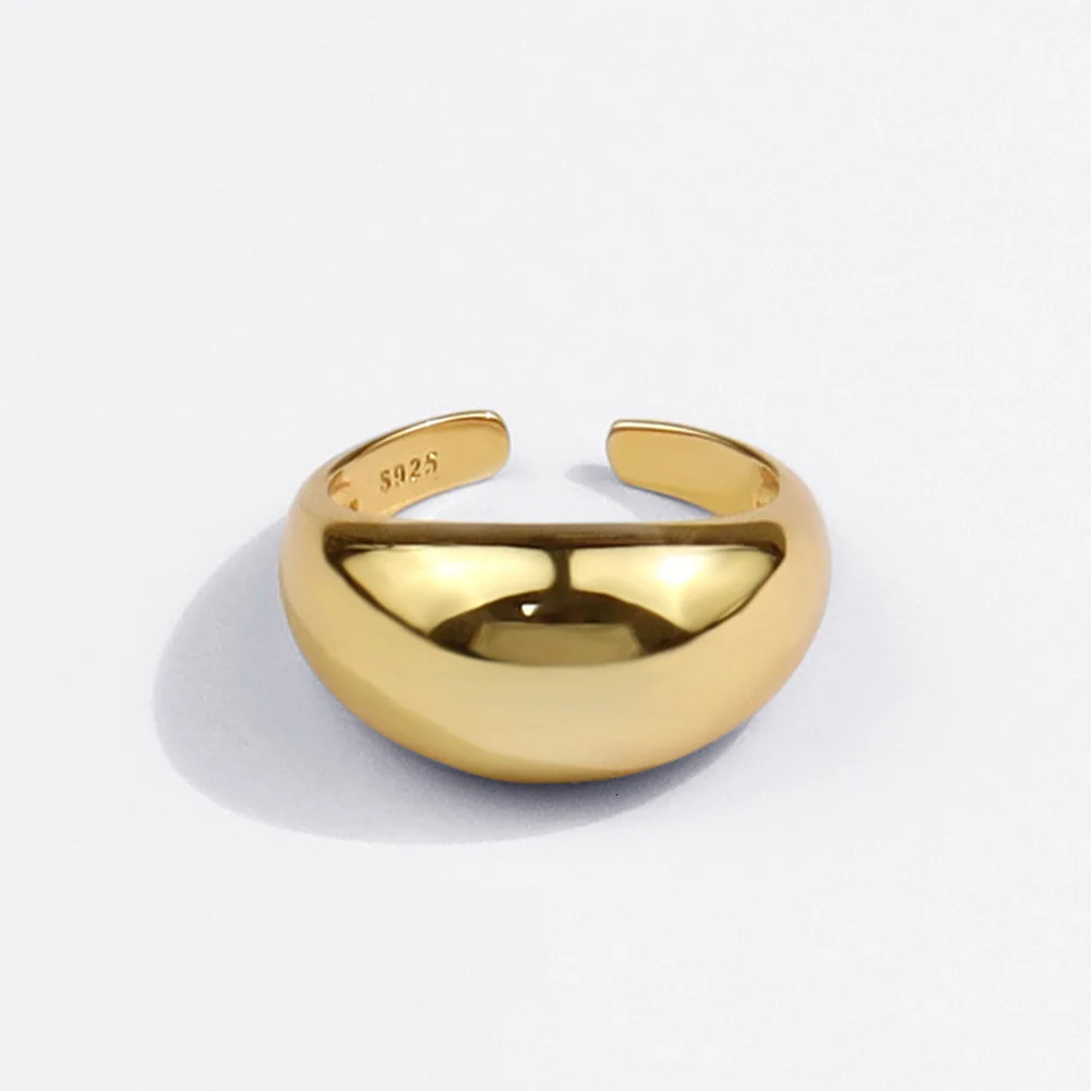 925 Sterling Silver Ring for Women Men Smooth Geometric Finger Ring Adjustable Party Jewelry Wholesale 251202