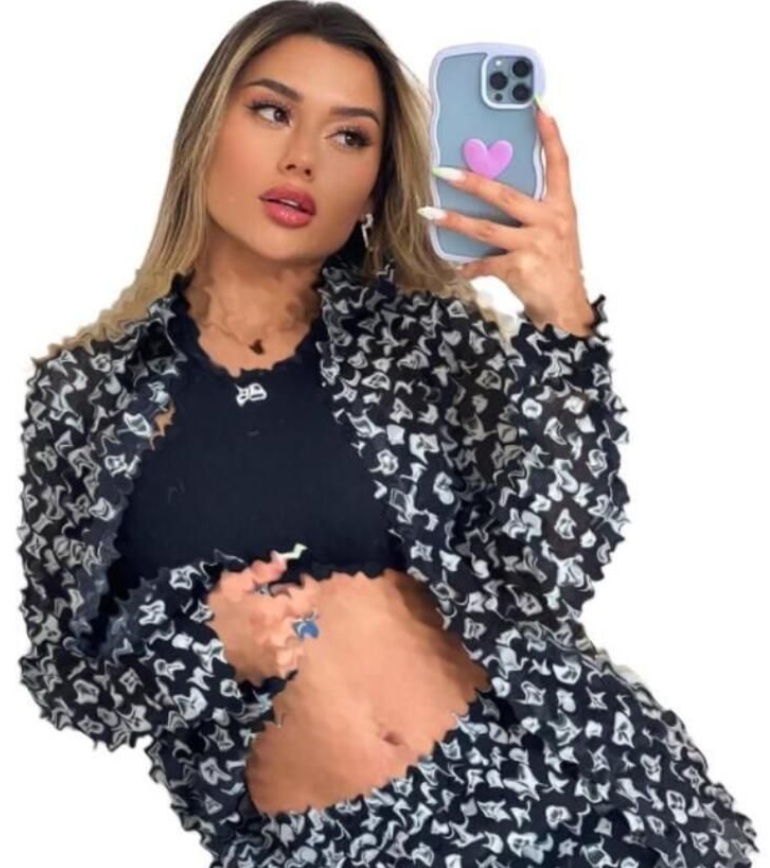 Women's Co-branding Tracksuits printed Shirt Short-sleeved Suit Summer Fashion Jogger Shorts Casual Pocket Female 2 Piece Set