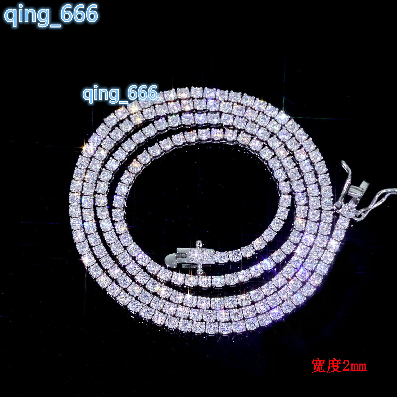 RTS Hip Hop Jewelry 925 Silver Tennis Chain Necklaces VVS Lab Diamond Tester for 20mm-65mm Iced Moissanite Charms