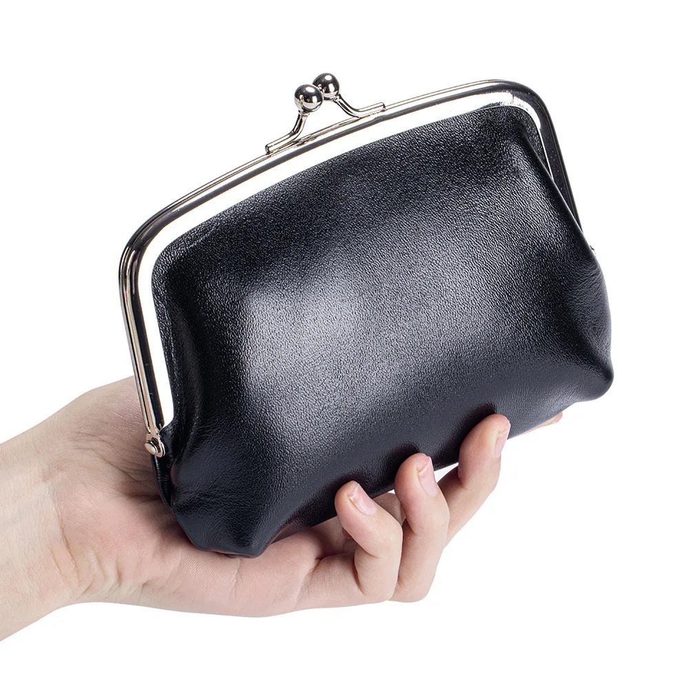 Cow Leather Change Purse Women Small Wallets Double Layer Change Card Holder Coin Purses Wallet Storage Pouch Fashion Clutch Bag 251204