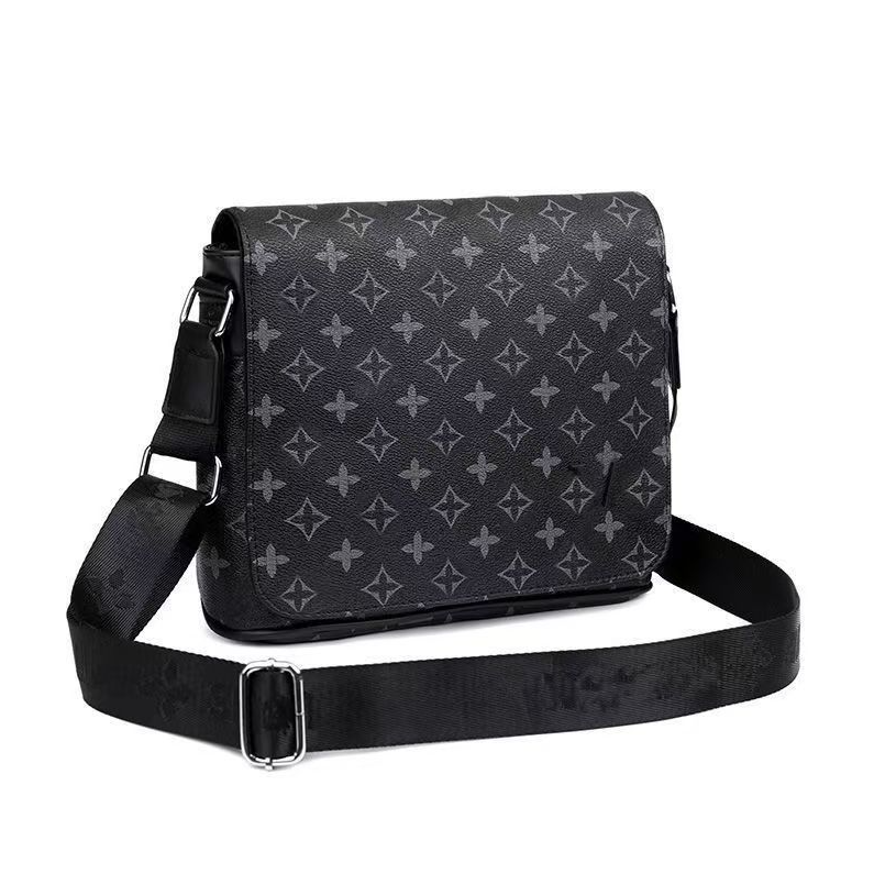 2025 Luxurys Designer bags men Leather Black Flowers Messenger Purse Crossbody Bags Shopping Bag Plain Shoulder Handbags Women Wallets purse tote ba
