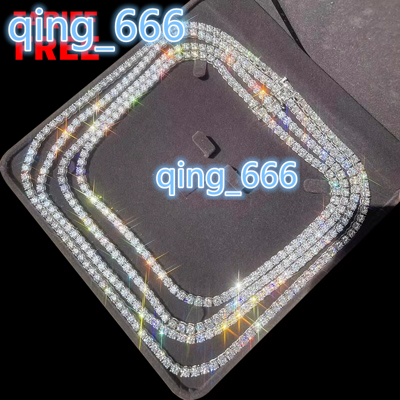2026Cheapest Price Hip Hop 925 Sterling Silver 2mm 3mm 4mm 5mm 65mm VVS Moissanites Diamond Necklace Moissanite Tennis Chain