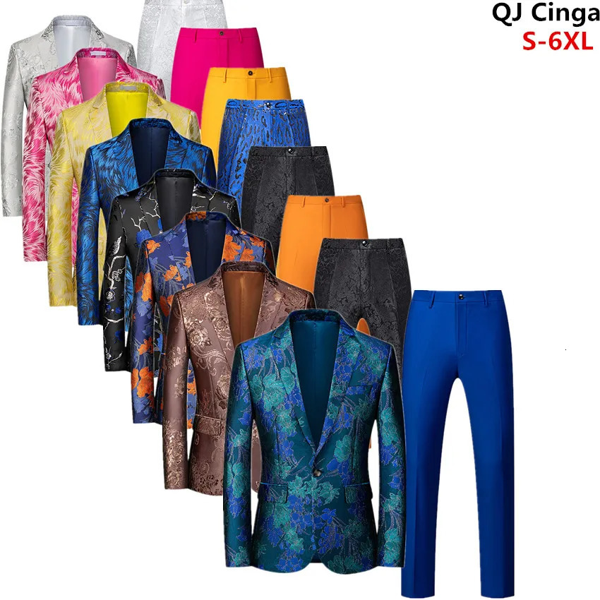 Abito da uomo 2 pezzi Giacca da festa nuziale e pantaloni Slim Fit Abiti da uomo Taglia asiatica M-6XL JaquetaPantalones 251203
