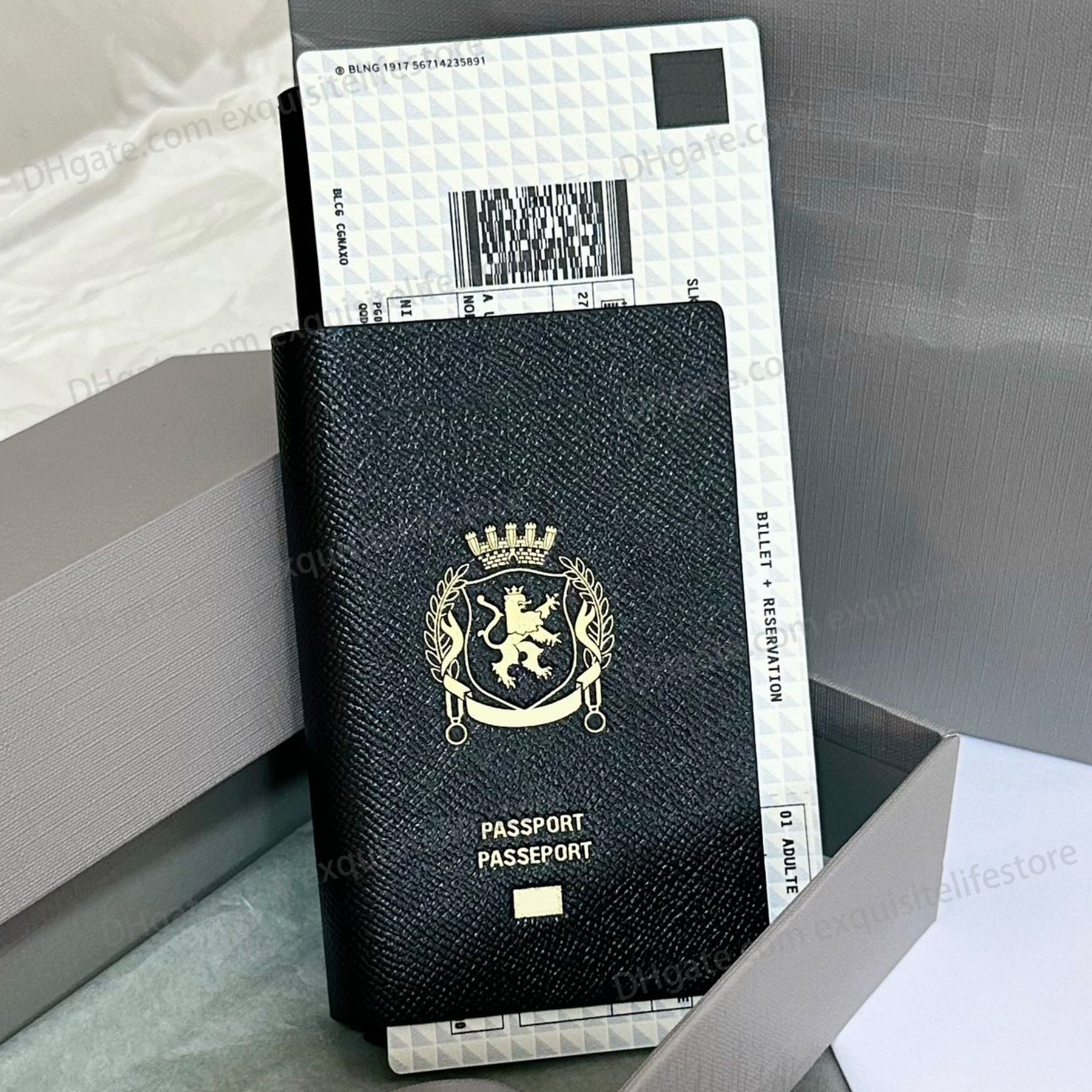 top quality passport long wallet 1 ticket luxury designer soft genuine leather card holder card slots cardholder silver hardware clutch bag purse 10
