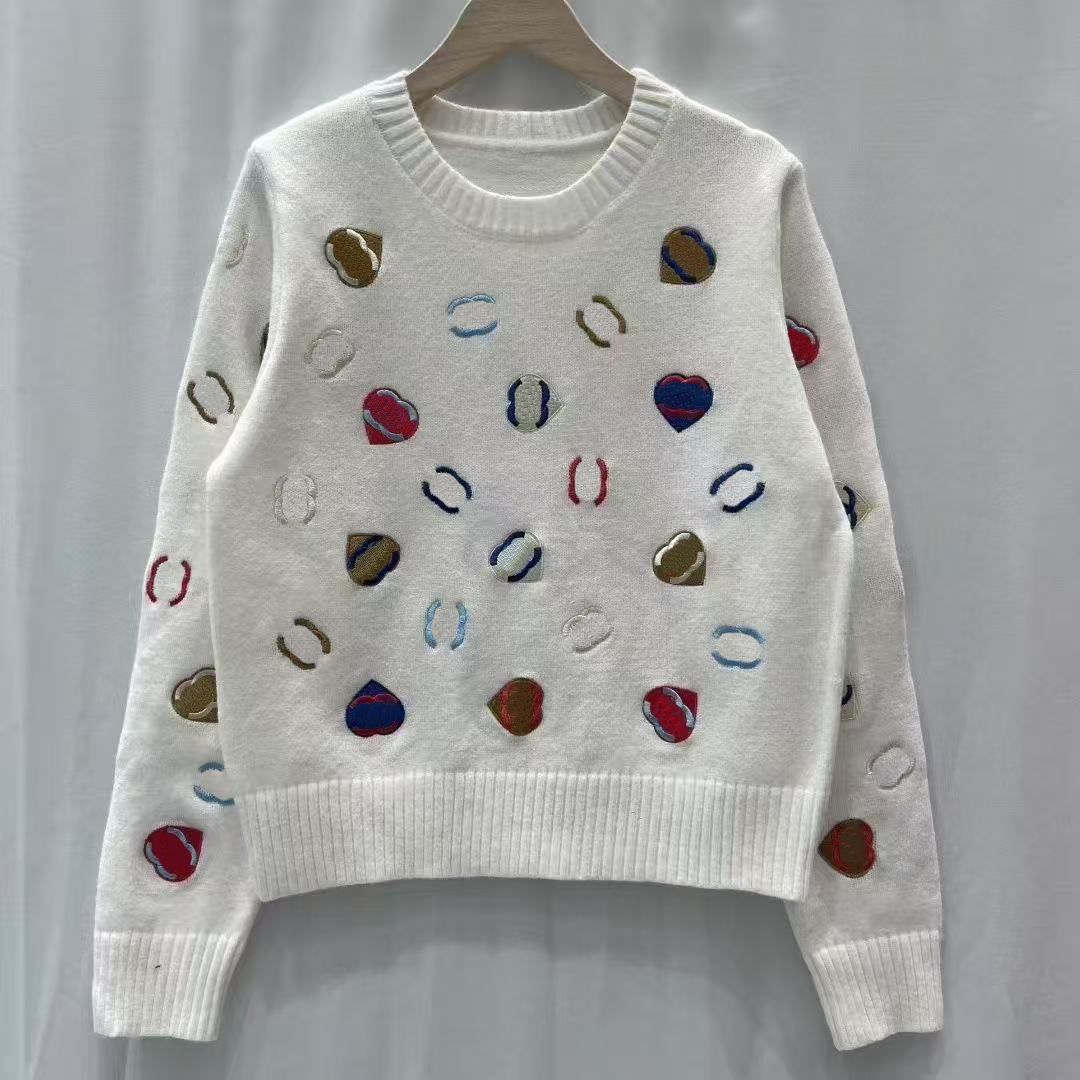 25SS nouveau pull pour femmes, lettre C brodée de créateur, pull en tricot à manches longues de haute qualité, tailles asiatiques S-XL