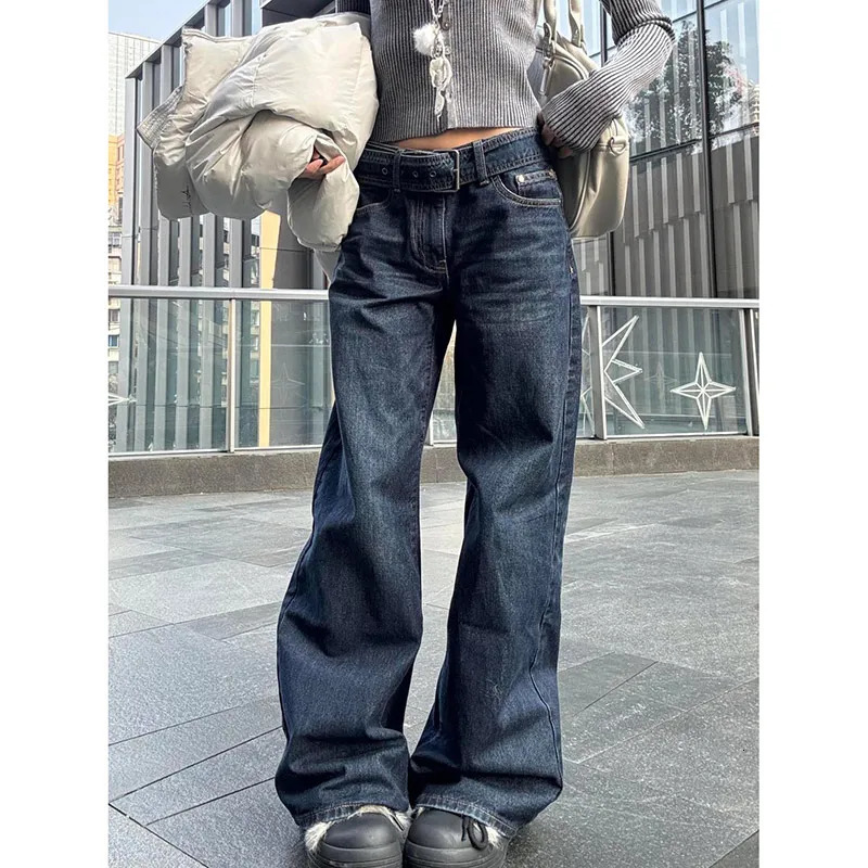 Y2K Baggy Jeans for Women Trendy Low Rise Casual Straight Leg Boyfriend Jeans Denim Pants with Pocket Streetwear 251205
