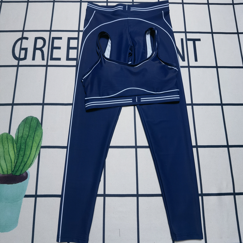 26SS – soutien-gorge de sport sans couture pour femmes, ensemble de Yoga, d'entraînement, taille haute, pantalon froissé, Leggings, vêtements de