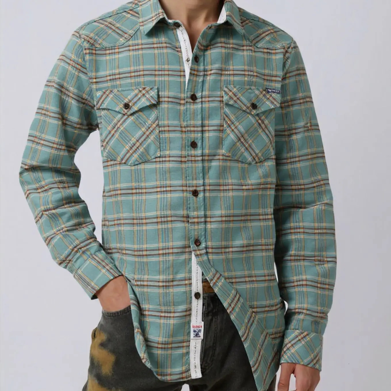 High Quality Mens Plaid Flannel Shirt Spring Autumn Male Regular Fit Casual Long-Sleeved Shirts For Male MG11301 251205