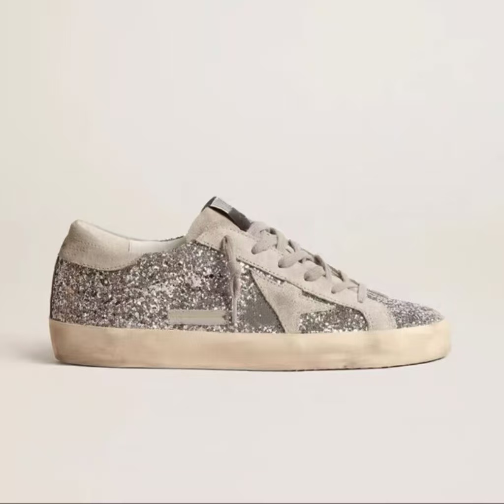 New Designer Shoes Golden Women Super Star Brand Men New Release Italy Sneakers Sequin Classic White Do Old Dirty Casual Shoe Lace Up Woman Man Size