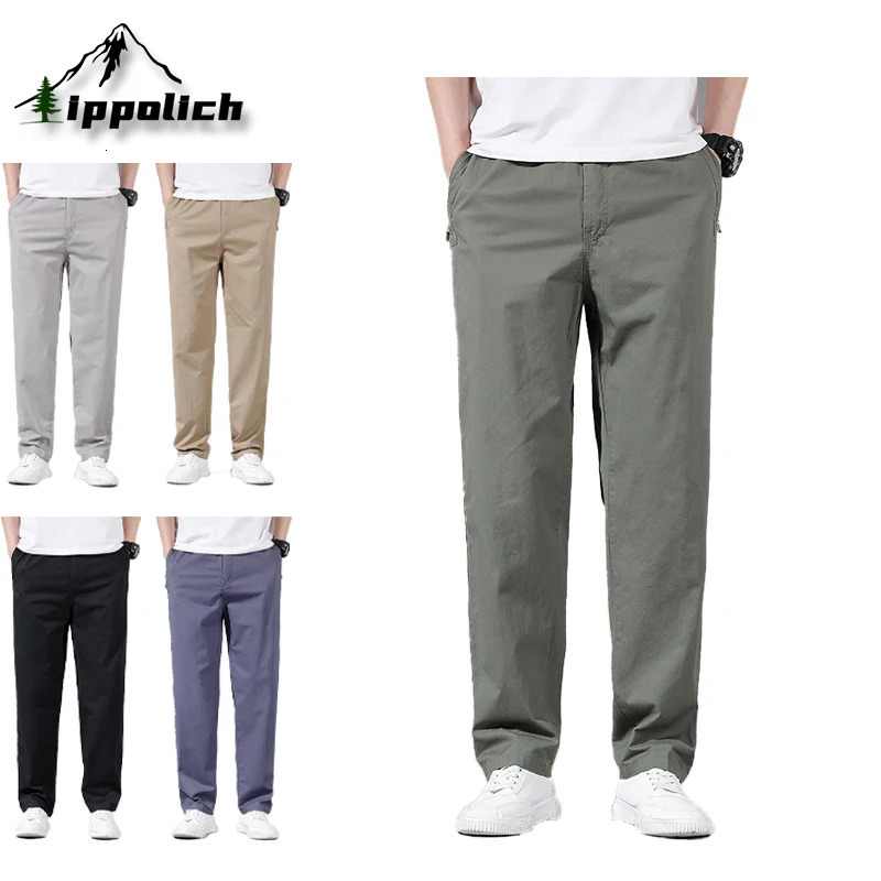 IPPOLICH Mens Classic Summer Thin Casual Pants Breathable Simple Male Clothing Suit Fashionable On The Street 251129