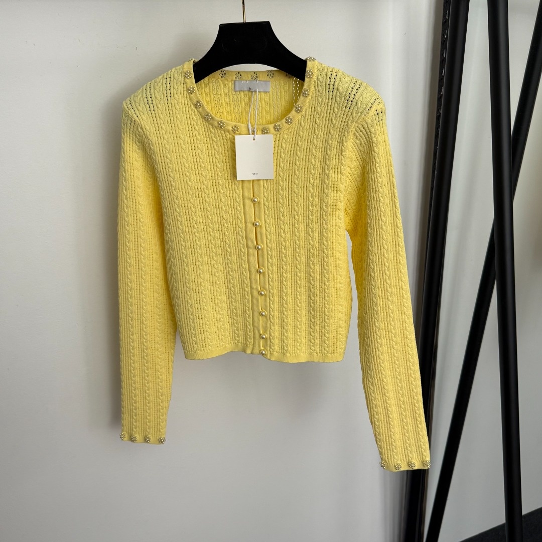 sweaters women's Designer sweaters for woman luxurious knitted cardigan top - spring and autumn style open-work pearl flower knitted cardigan t