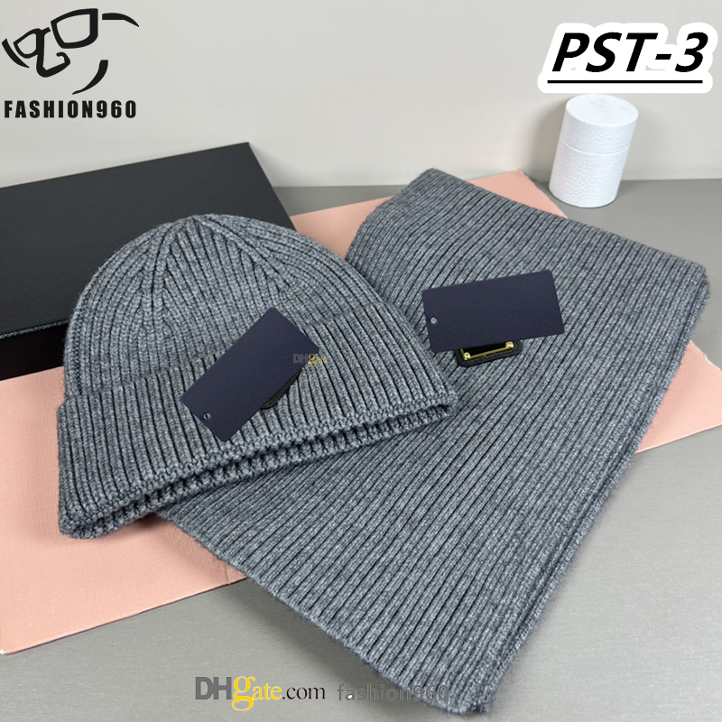 US STOCK Mode Hiver Bonnet tricoté Designer Chapeaux et Foulards Ensembles Bonnet Habillé Chapeaux d'Automne Hommes Crâne En Plein Air Femmes Cap