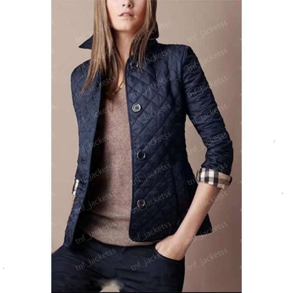 Women Jacket Quilted Coat Designer Jacket Quilted Coat Plus Size Overcoat Women Lapel Autumn Jacket Plaid Blazer Street Clothing Cotton Fashion Full