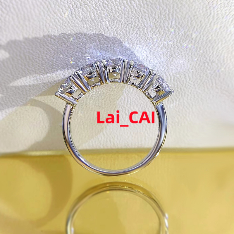 Lovers 5mm Moissanite Diamond Ring 100 Real 925 Sterling Silver Party Wedding Band Rings for Women Men Engagement Jewelry