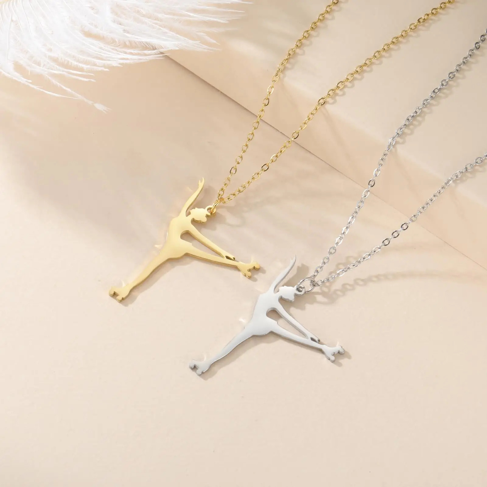 Dreamtimes collier de patineur sur glace charme de patinage pendentif de sport bijoux inspirants pour les femmes amoureux du patin 251203
