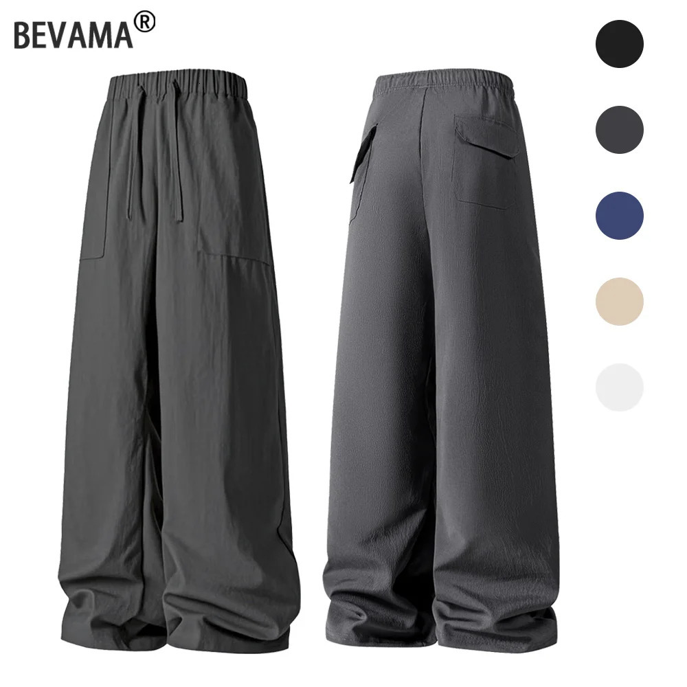 Mens Pants Summer Solid Color Breathable Casual Long Pants Loose Lightweight Trousers Male Large Size Streetwear Trousers 251203