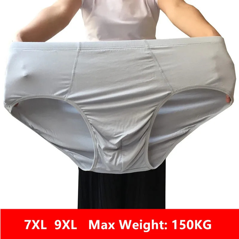 Plus Size 9XL Mens Briefs 150KG Triangle Panties High Waist 7XL Middle Old Man Father Bamboo Fiber Underpants Boxers Underwear 251129