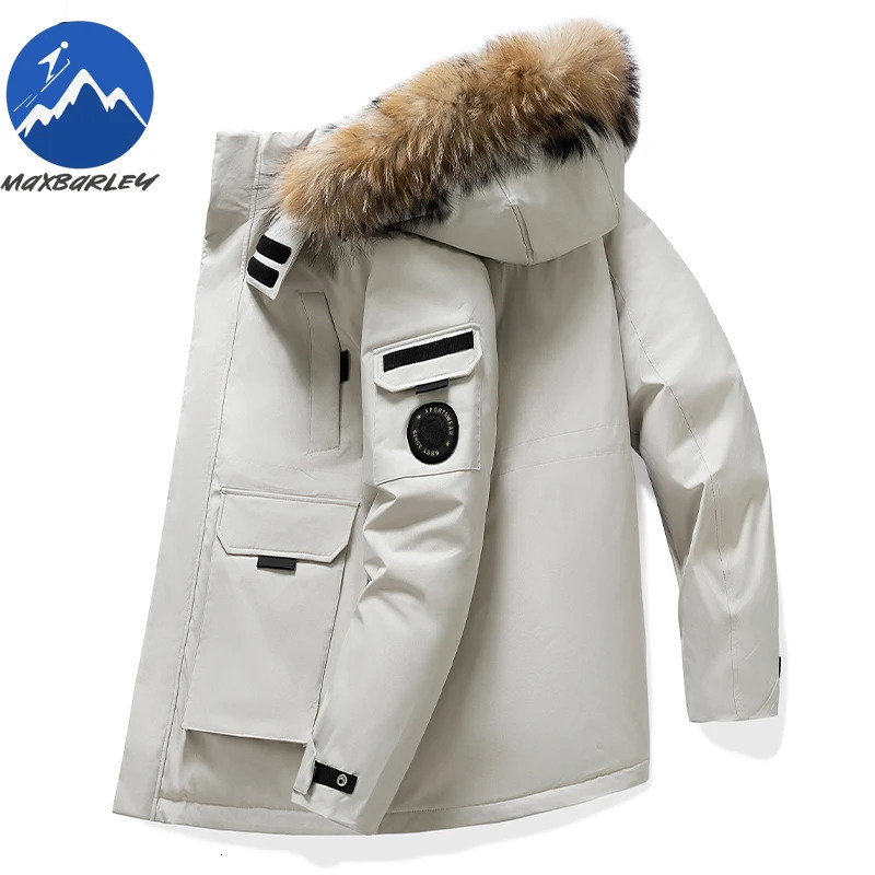 Doudoune homme hiver tendance 90 duvet de canard blanc chaud Parka homme randonnée ski Long amovible col de fourrure manteau 251203