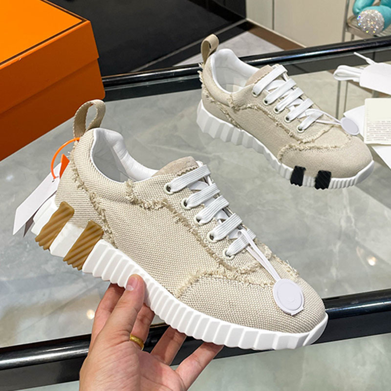 look moderne et polyvalent pour femmes Baskets rebondissantes en toile à franges unique en daim design en peau de chèvre Baskets pour hommes Seme