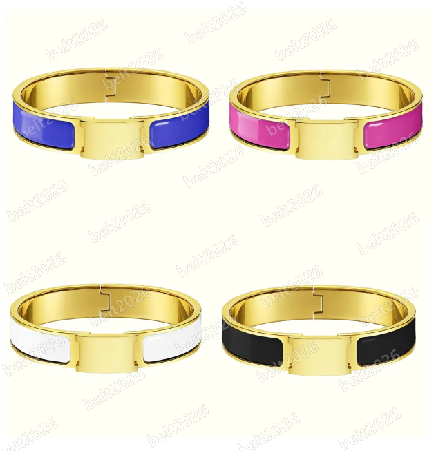 Fashion designer bracelets women letter bracelet designer bangle white black plated rose gold silver 18k gold bracelet wide ladies designer jewelry