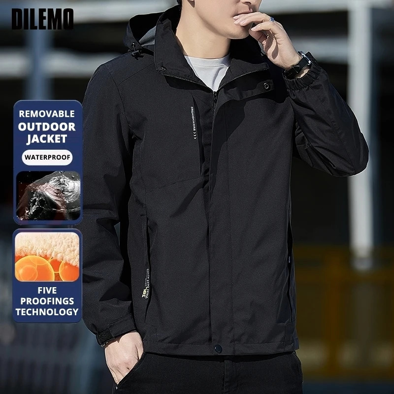 Haut de gamme anti-fouling technologie antiadhésive à capuche hommes sport veste extérieure coupe-vent automne manteaux décontractés coupe-vent v