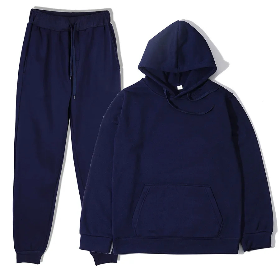 Mens suit Autumn and Winter Solid Color Hoodiepants Two-piece Set Fashionable Casual Sports Set Size S-3XL Mens Tracksuit 251203