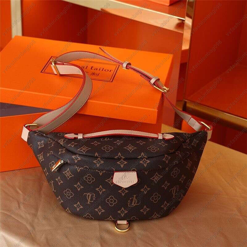 Classic Fashion Designer bag mens Womens Genuine Leather Waist Bags Purse Crossbody bag Men Cross Body Handbag Bumbag Chest Bag Brown Bum bag Fanny