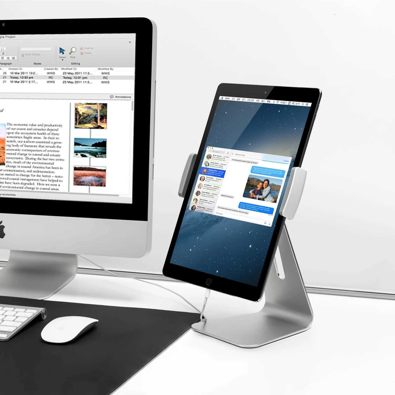 Portable iPad Stand with Phone Holder Foldable Height Adjustable Tablet Mount C251208-image-1087683964