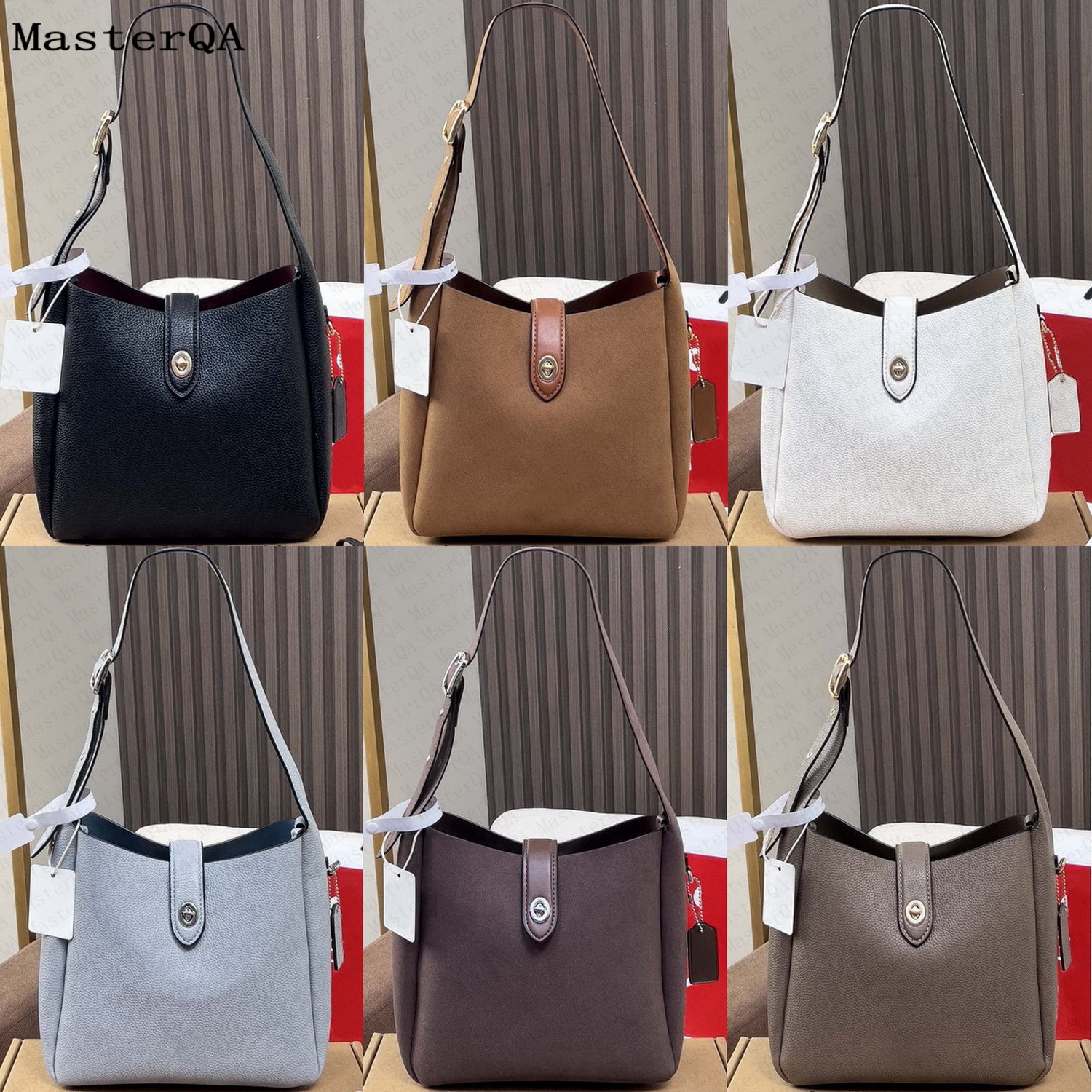 Hadley Shoulder Bag Convertible Crossbody Turn Lock Sac Main Totes Designer Women's Handbag Suede Genuine Leather Willow Bucket Purse Clutch Br
