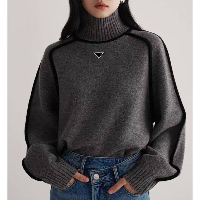 Designer Women's Sweater Womens Sweaters Casual High Quality Pull up Half Zipper Hoodies Collar Jacket Winter Long Sleeve Cardigan